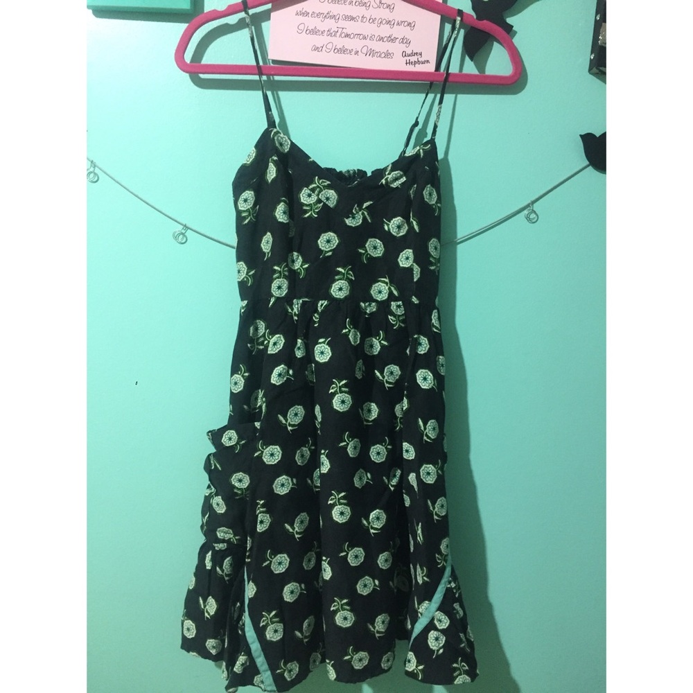 Free People Black and White Floral Mini Dress